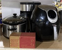 (A) Zojirushi coffee pot, toastmaster crock pot,