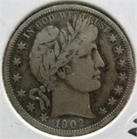 1902 Barber Silver Half Dollar.