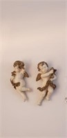 2 Pc. Hanging Cherub Figurines Composite