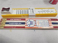 Vintage Slide Multiplier Pencil Box & pencils