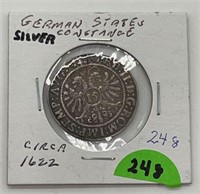 Circa 1622 15 Kreuzer Silver German States,