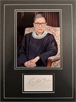 Ruth Bader Ginsburg Custom Matted Autograph Displa