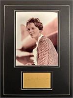 Ameila Earhart Custom Matted Autograph Display