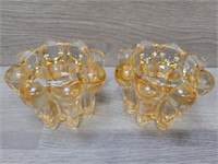 Remis French Amber Tealight Candle Holders