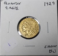 1929 GOLD QUARTER EAGLE CHOICE BU