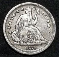 1838 Seated Liberty Silver Dime Nice!