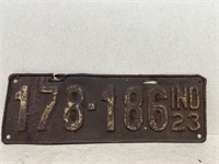 1923 Indiana license plate