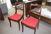 Set of 2 Sabre Leg Mahogany Chairs