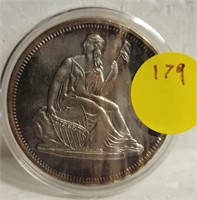 1 TROY OZ. SILVER SEATED LIBERTY ART ROUND