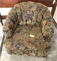 UPHOLSTERED FLORAL SWIVEL ARMCHAIR BY BEST CHAIRS