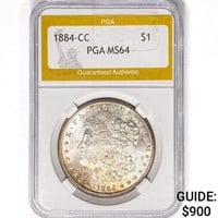 1884-CC Morgan Silver Dollar PGA MS64