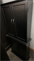 2 STACKING BLACK CABINETS,OVERALL 23"X8"X51"