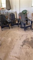 4 Adirondack Chairs & 1 Rocking Chair