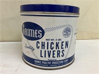 Grimes Chicken Livers Tin Fredericksburg PA