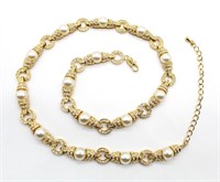 JBK Gold Plated & Pearl Necklace