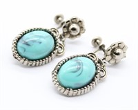 S.W./N.A. Oval Turquoise Earrings