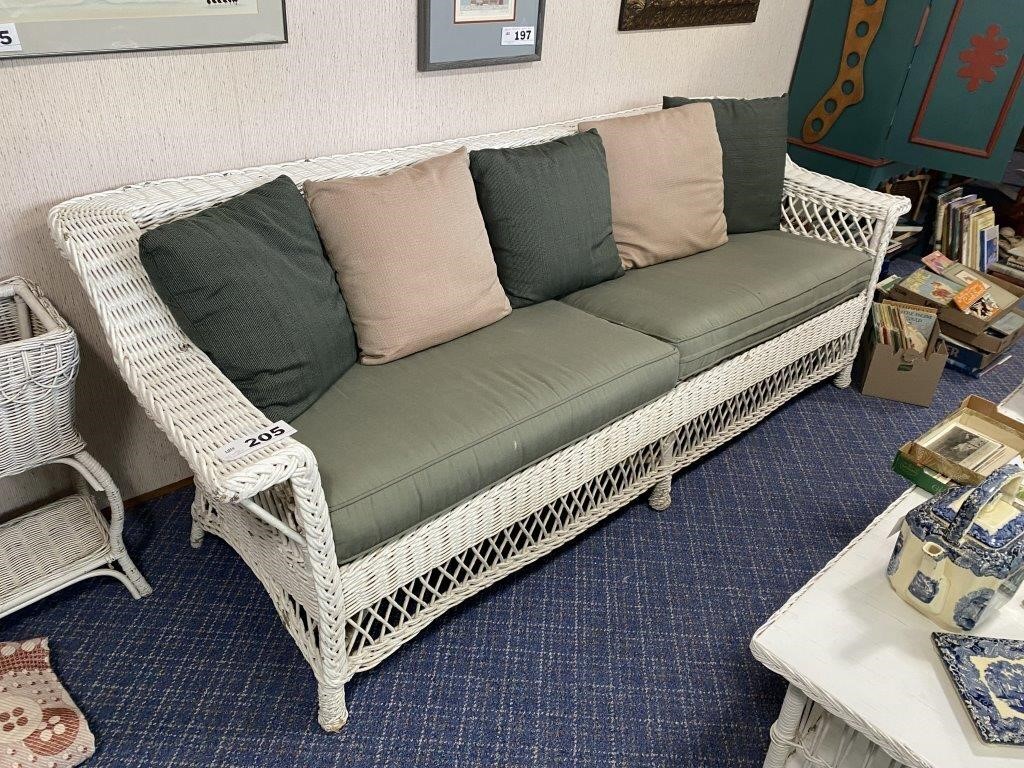 VINTAGE HEAVY WICKER SOFA