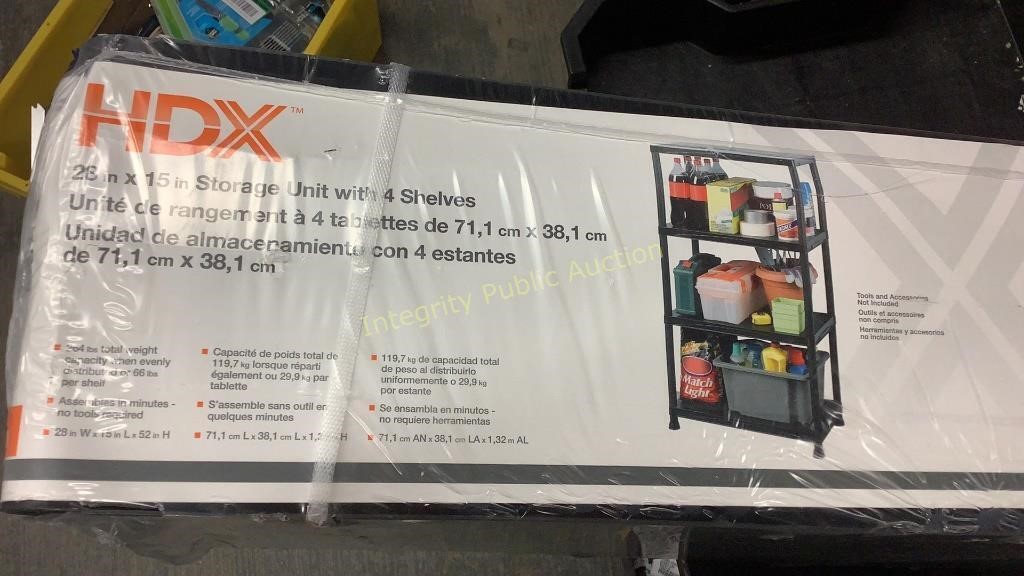 HDX 28in x 15in Storage Unit with 4 Shelves