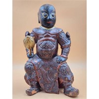 A Lacquered & Polychromed Ming Dynasty Deity Figu