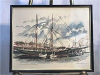 Dave Norton "LA Denton, Mystic Seaport" Watercolor