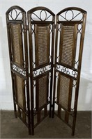 (H) Rattan and Cane Room Divider 40” x 65”