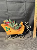 Christmas Santa Sleigh Holiday Decor