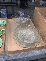 lot of cut glass and pressed glass