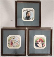 Collection of 3 Framed Lithograph Cigar Ads