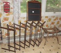 scissors fold drying rack; wall curio cabinet