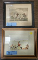 FRAMED HUNT PRINT & CHILDERN PRINT