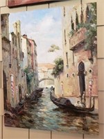 Painting on Canvas of Italian Gondola Ride