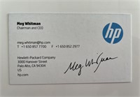 HP CEO Meg Whitman signed business card