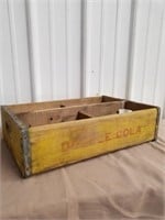Yellow Dr Pepper barks Double Cola crate wood