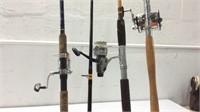 4 Fishing Rods, 3 Reels K12C