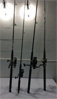 Four Fishing Rods and Reels K12C