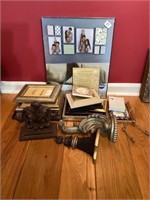 Lot of picture frames and small decor wall