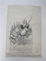 Hamm’s Beer “Labor Day” Advertising Illustration