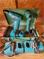 Vintage Makita Charger Lot with Cordless Drill