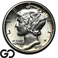 1930 Mercury Dime, Lustrous Gem BU