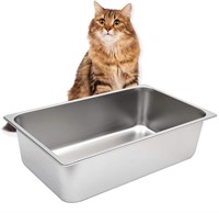 Kichwit Stainless Steel Cat Litter Box, Metal