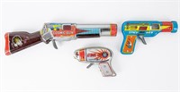 Vintage Tin Litho Sparking Toy Guns