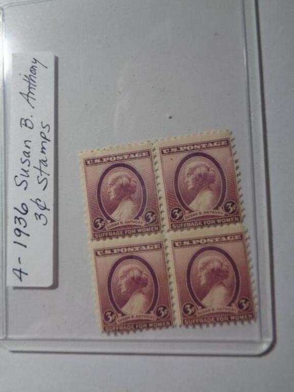 1936 SUSAN B.ANTHONY 3¢ STAMPS