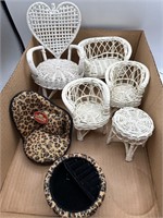 Doll furniture wicker and more