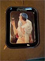 Coca Cola metal tray, 10 & 1/2 by 13 in in very