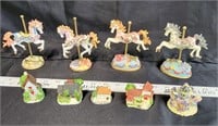 4 Carousel Horses & 5 Tiny Houses
