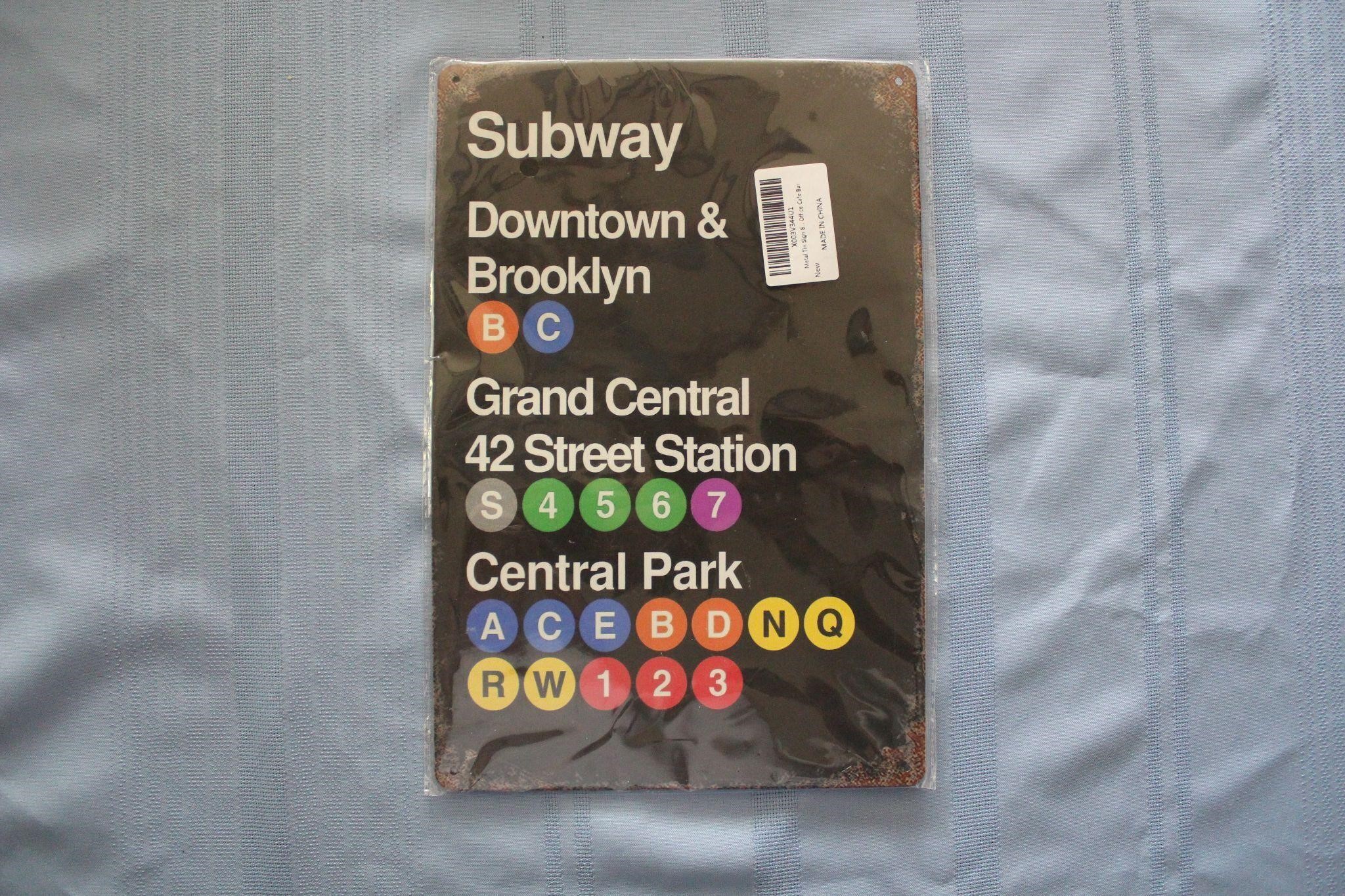 Retro Tin Sign: Subway