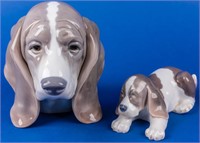 Lot of Two Lladro Dog Figurines