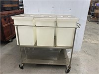 Kitchen cart with 3 removable bins and bottom