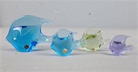 4 Pc Swedish Art Glass Fish