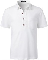 Herothorn Men's Polo Shirts Waffle Knit Polo Deep